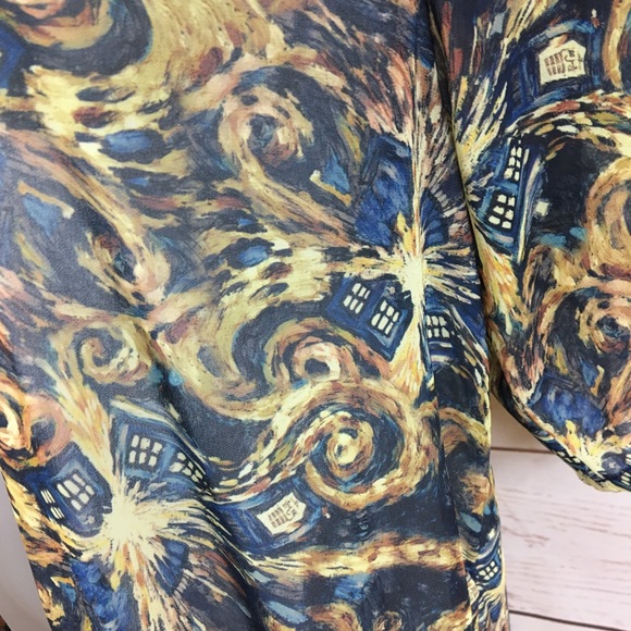 Ladies Dr Who Kimono Open Front A1 25 - Picture 2 of 8